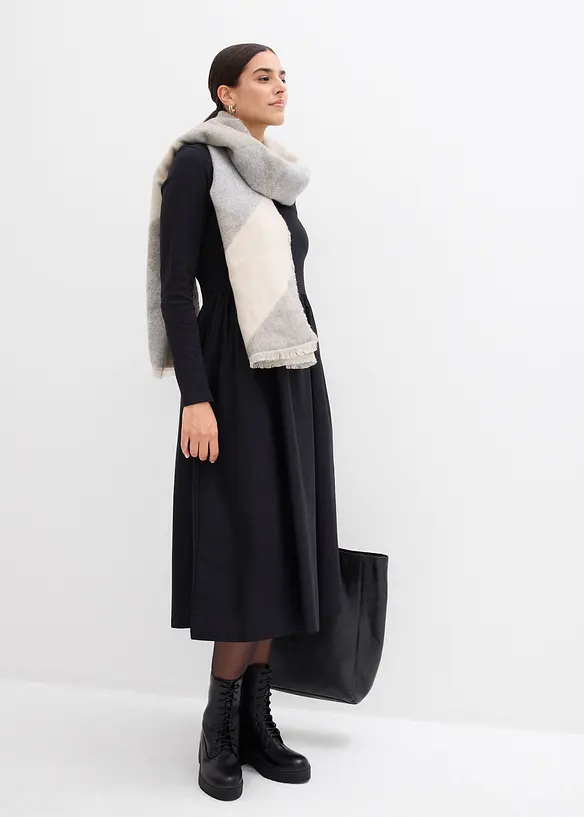 Kl&auml;nning i materialmix av bomull, bonprix