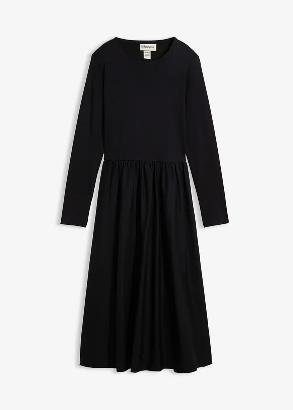 Kl&auml;nning i materialmix av bomull, bonprix