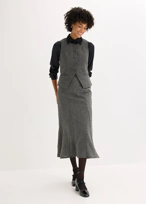 Väst med glencheckrutigt mönster, bonprix