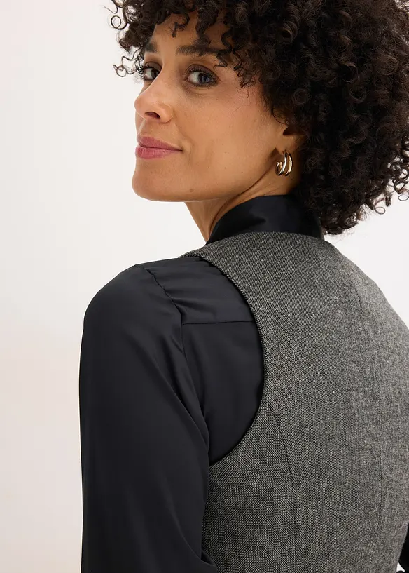 Väst med glencheckrutigt mönster, bonprix