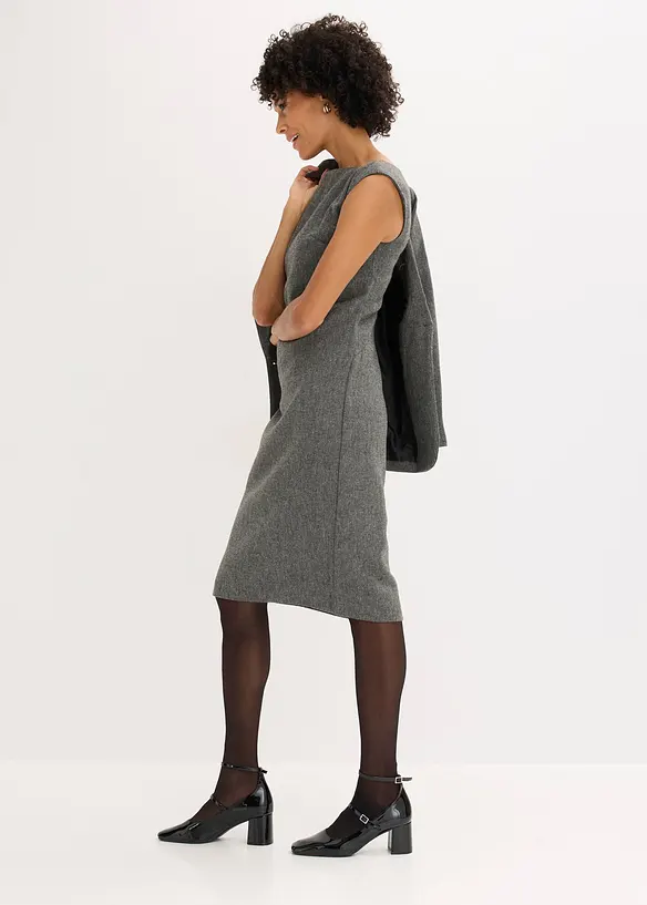 Fodralklänning av tweedliknande material, bonprix