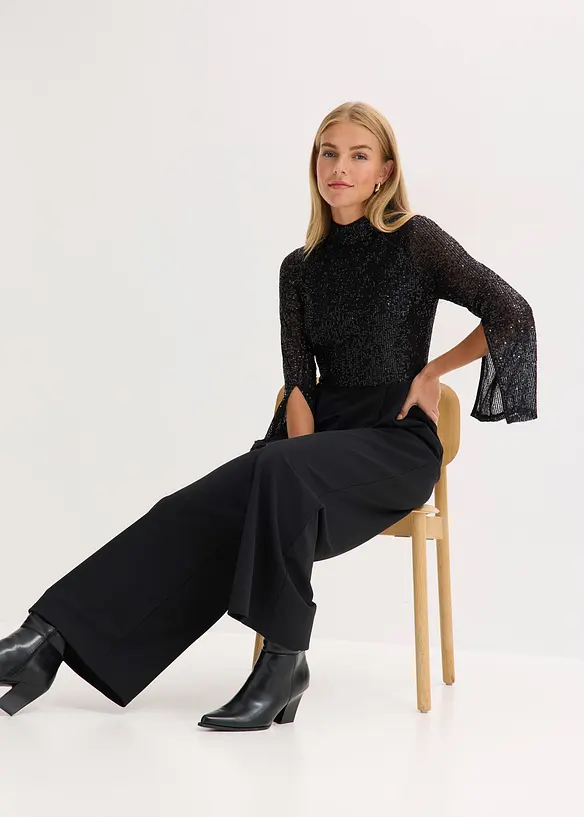 Jerseyjumpsuit med paljetter, bonprix