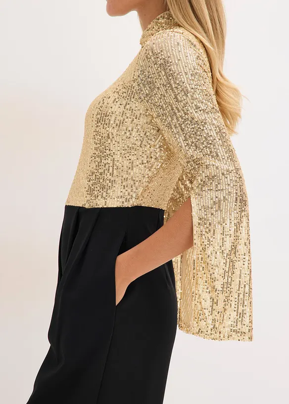 Jerseyjumpsuit med paljetter, bonprix