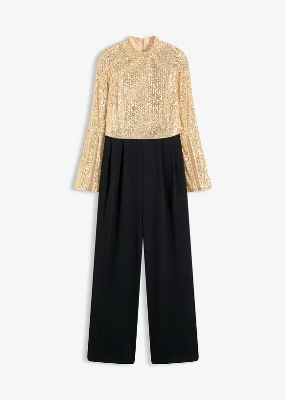 Jerseyjumpsuit med paljetter, bonprix