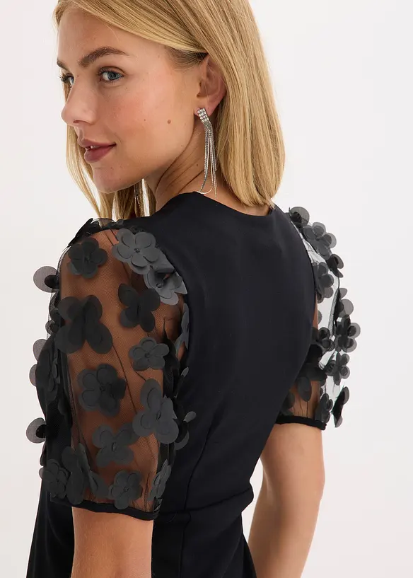 Miniklänning med organza-ärmar, bonprix