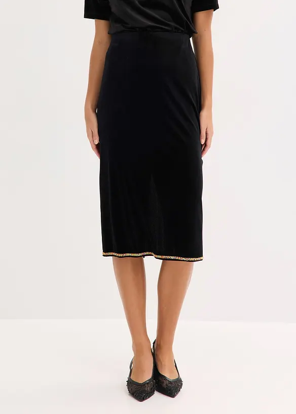 Midikjol med strass, bonprix