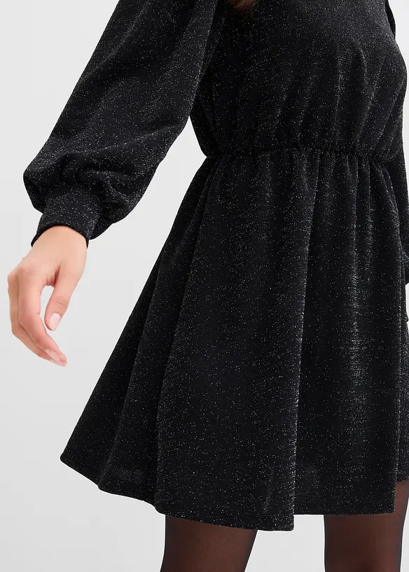 Glittrig klänning i stadigt interlockmaterial, bonprix