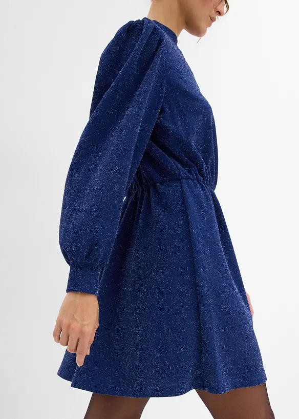 Glittrig klänning i stadigt interlockmaterial, bonprix