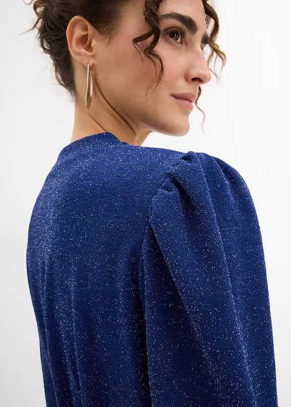 Glittrig klänning i stadigt interlockmaterial, bonprix