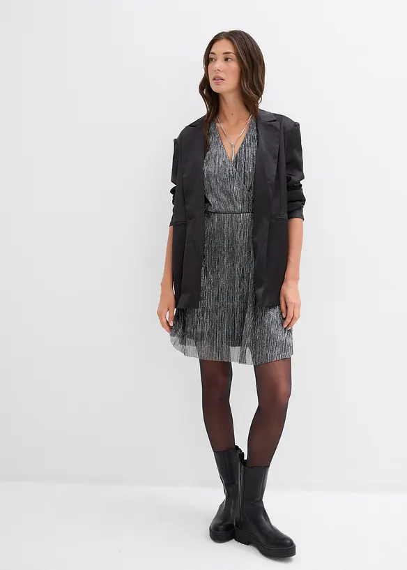 Kort, glittrig klänning, bonprix