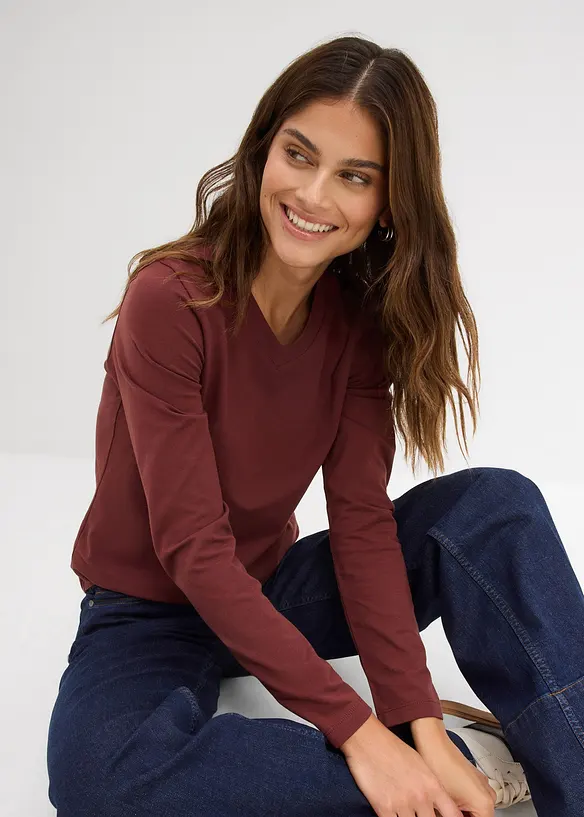 L&aring;ng&auml;rmad topp i figurn&auml;ra modell, bonprix