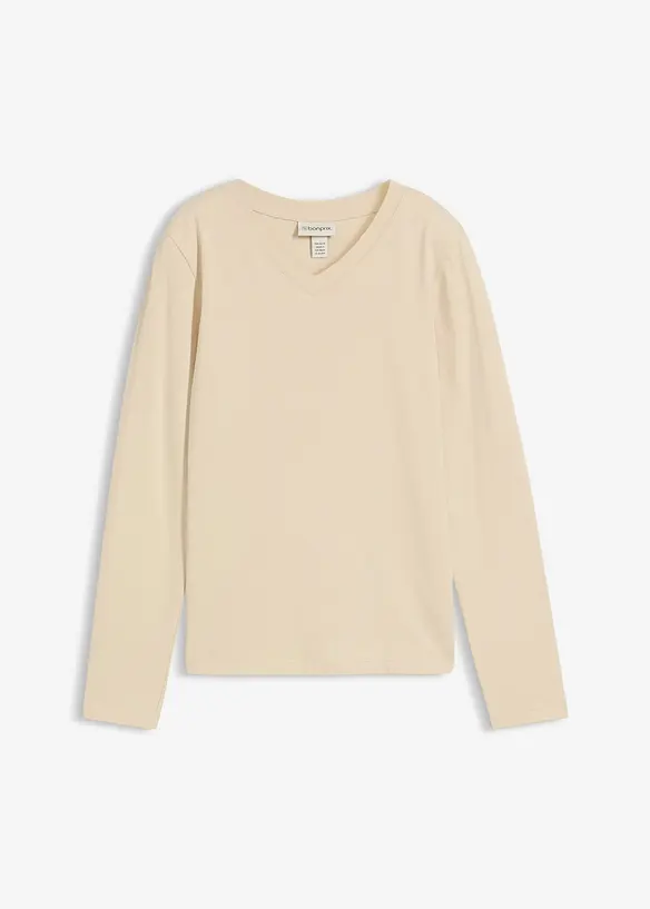 Långärmad topp i figurnära modell, bonprix