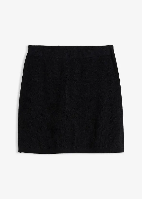 Stickad minikjol, bonprix