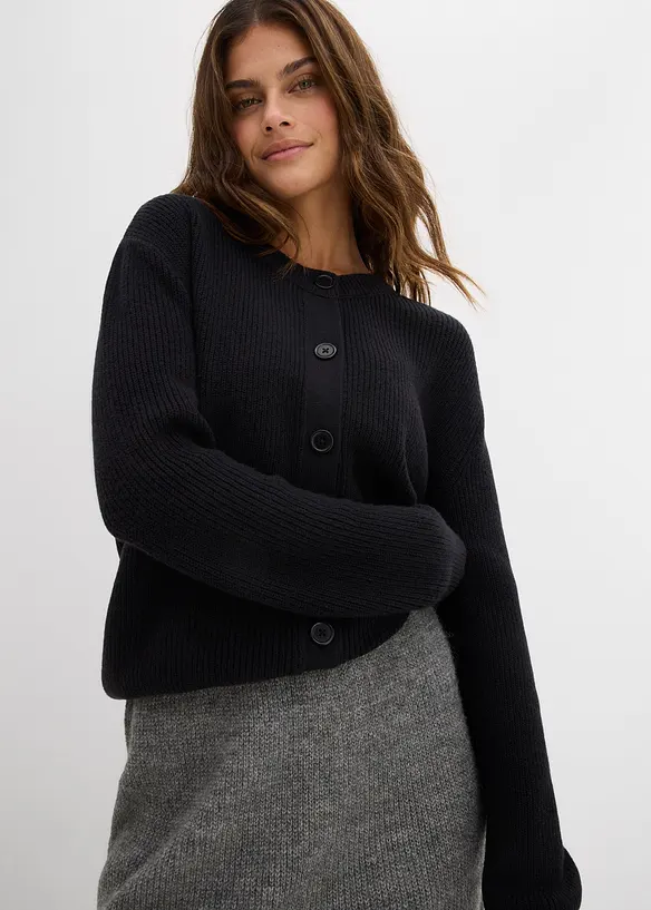 Stickad minikjol, bonprix