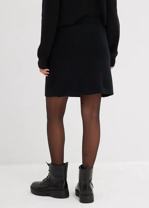 Stickad minikjol, bonprix