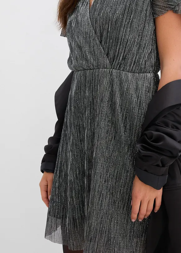 Kort, glittrig klänning, bonprix