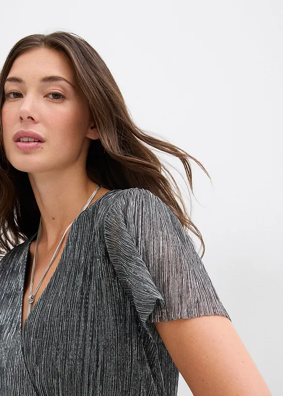 Kort, glittrig klänning, bonprix