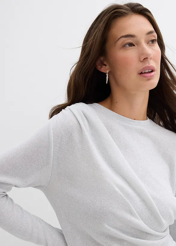 Långärmad topp med rynk, bonprix