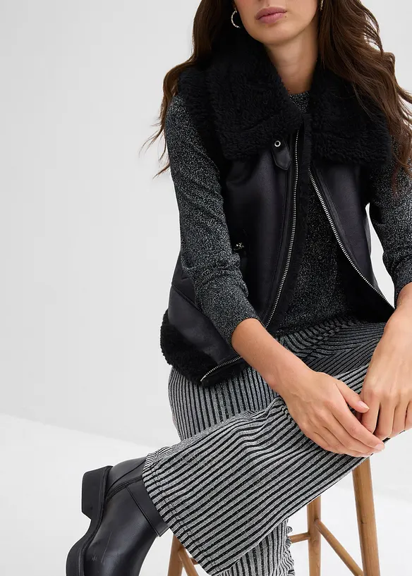 Utsvängda leggings med glittergarn, bonprix