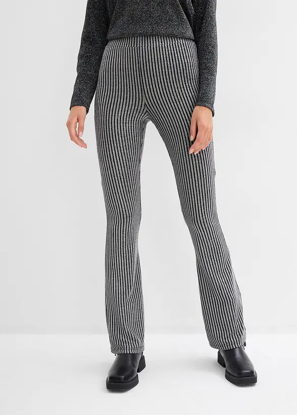 Utsvängda leggings med glittergarn, bonprix