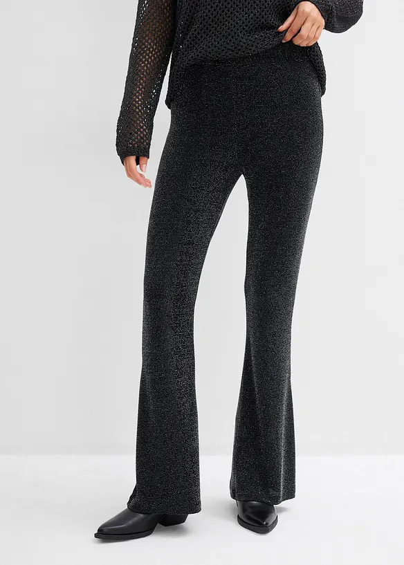 Utsvängda leggings med glitter, bonprix