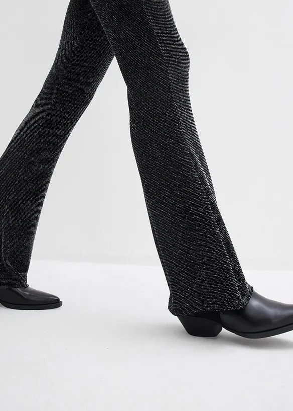 Utsvängda leggings med glitter, bonprix
