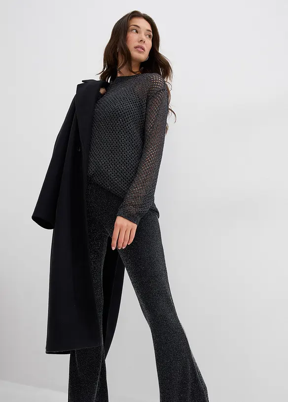 Utsvängda leggings med glitter, bonprix