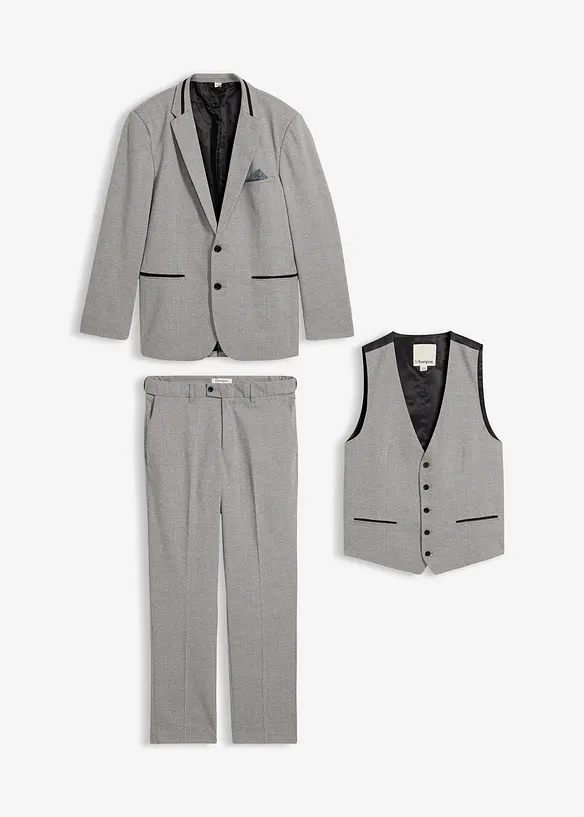 Kostym: kavaj, byxor och väst Regular Fit, bonprix