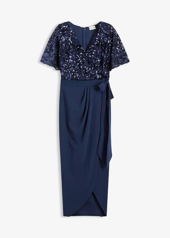 Maxiklänning med paljettbroderi, bonprix