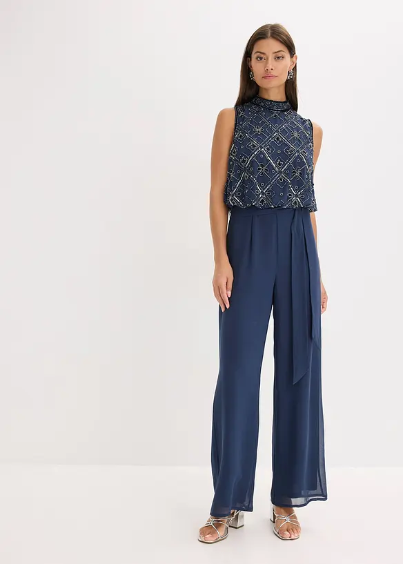 Jumpsuit med pärlbroderi, bonprix