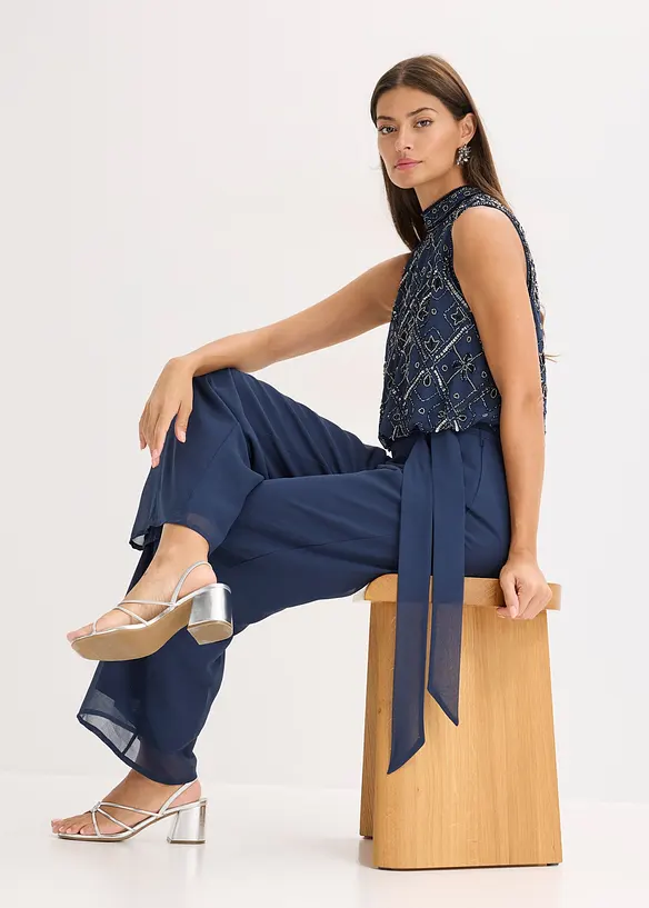 Jumpsuit med pärlbroderi, bonprix