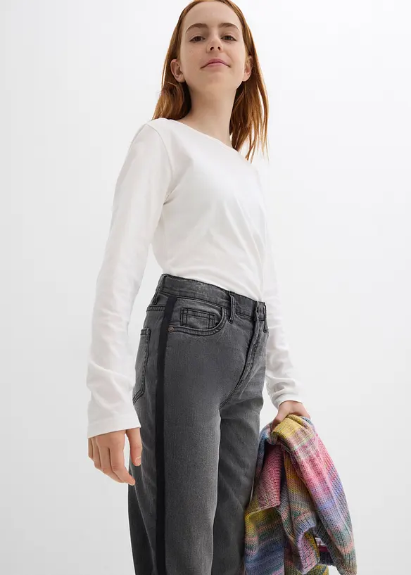 Termojeans med jerseyfoder, Mid Waist, bonprix