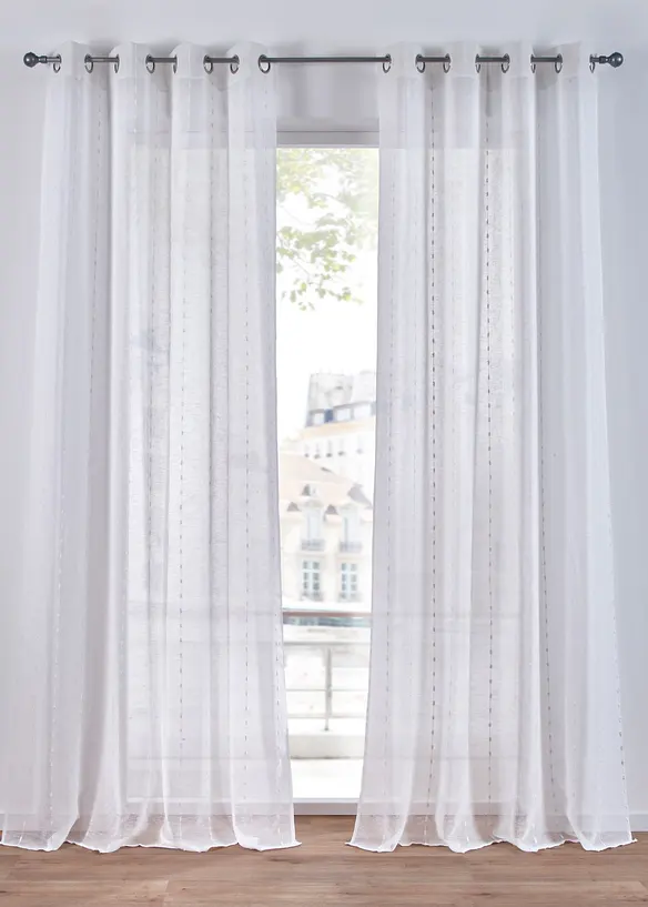 Gardinlängd med vävda ränder (1-pack), bonprix