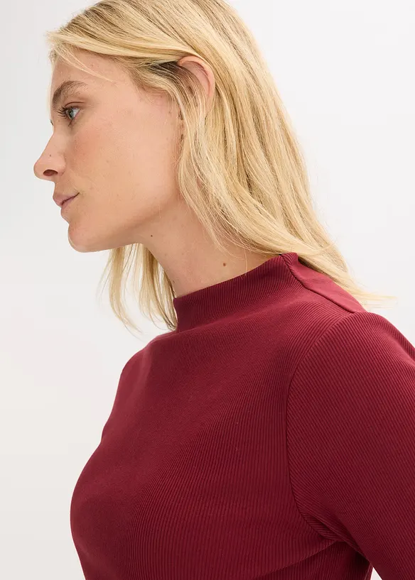 L&aring;ng&auml;rmad topp i ribbat material, bonprix