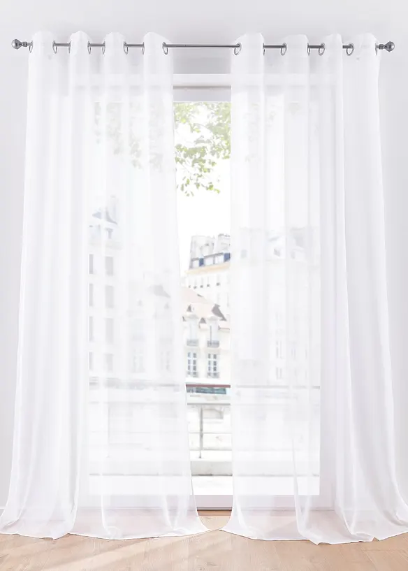 Gardin med återvunnen polyester och fint strukturerad yta (1-pack), bonprix