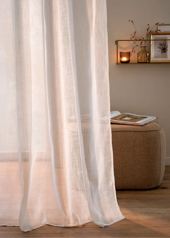 Gardin med återvunnen polyester och fint strukturerad yta (1-pack), bonprix