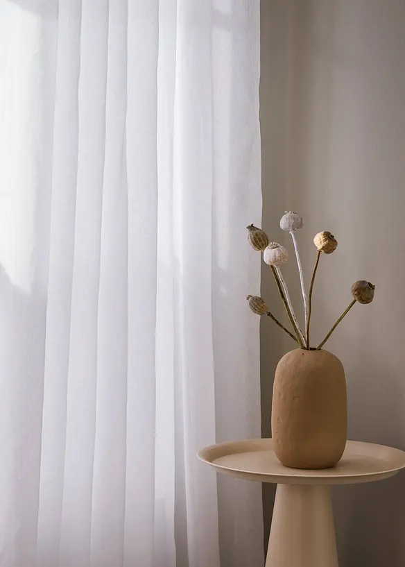 Gardin med återvunnen polyester och fint strukturerad yta (1-pack), bonprix