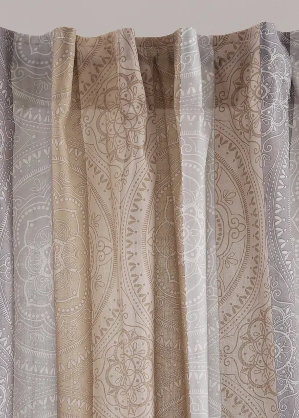 Randig gardinlängd i återvunnen polyester (1-pack), bonprix