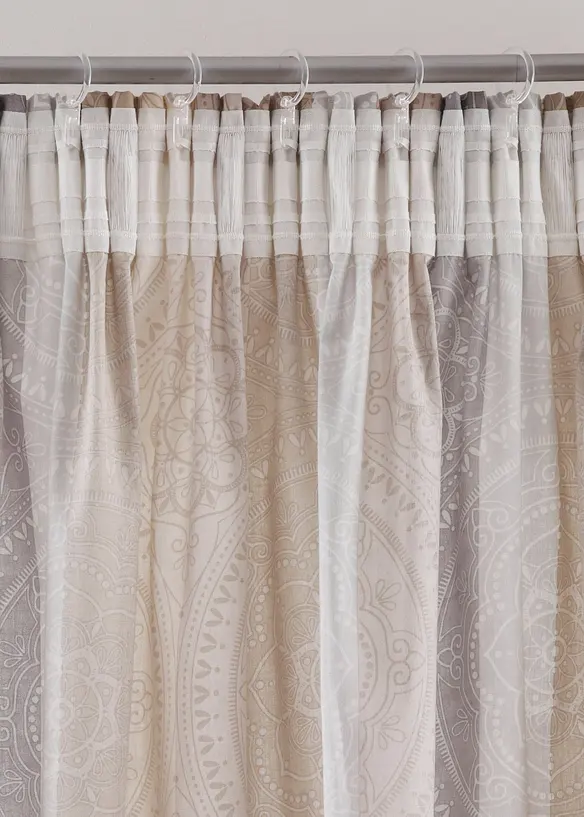 Randig gardinlängd i återvunnen polyester (1-pack), bonprix