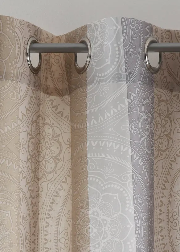 Randig gardinlängd i återvunnen polyester (1-pack), bonprix