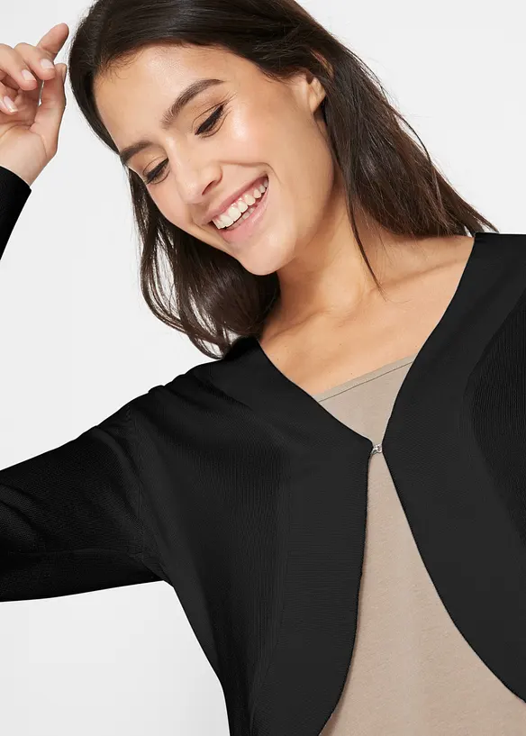 Kort cardigan med viskos, bonprix