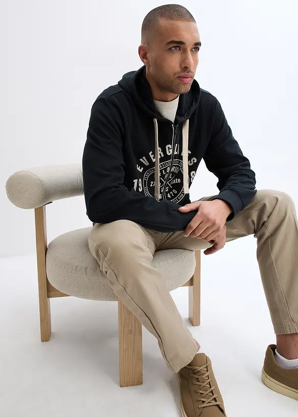 Munkjacka med luva och bekvämt snitt, bonprix