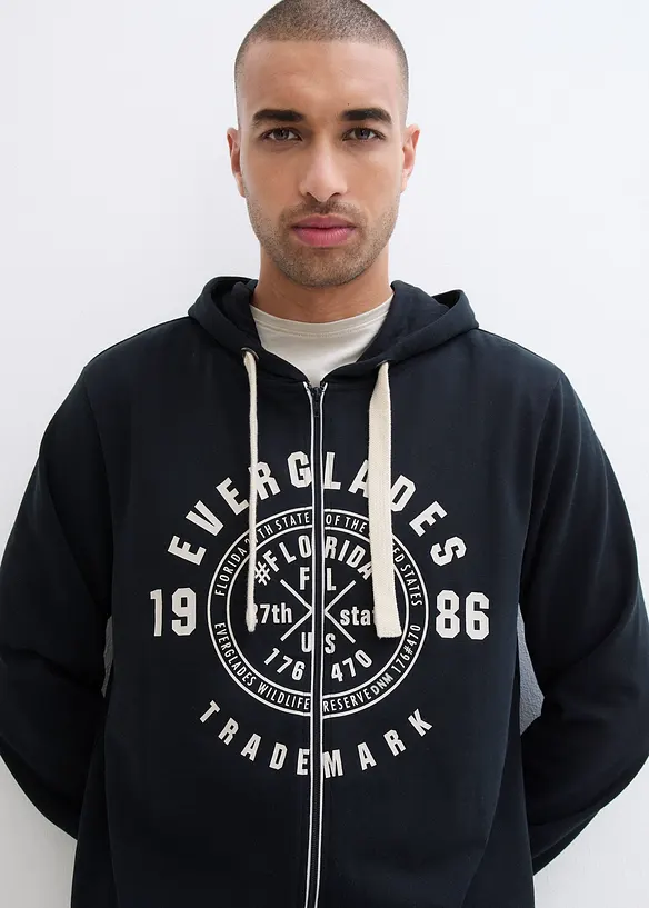 Munkjacka med luva och bekvämt snitt, bonprix