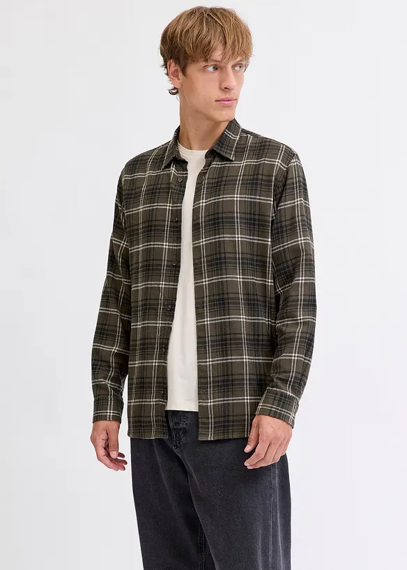 Flanellskjorta i bomull fr&aring;n JJ REBEL, J&J Rebel