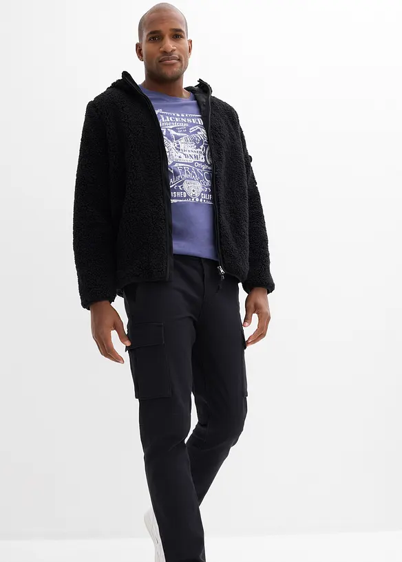 Stretchig cargobyxa med bomull, normal passform, raka ben, bonprix