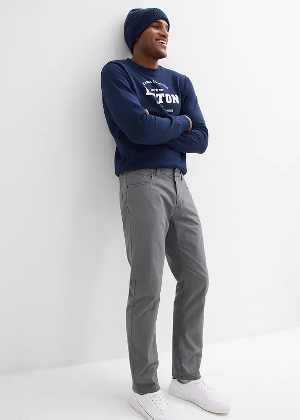 Byxa i twill av bomull, Regular Fit, Straight, bonprix