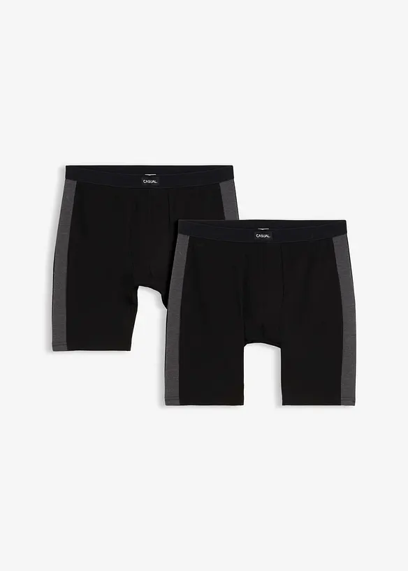 L&aring;nga boxershorts med bomull (2-pack), bonprix