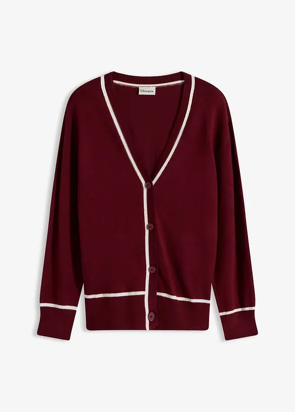 Stickad cardigan med V-ringning, bonprix