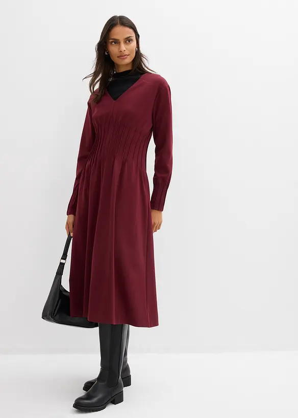 Sk&ouml;n kl&auml;nning med dekorveck, av viskosmix, bonprix