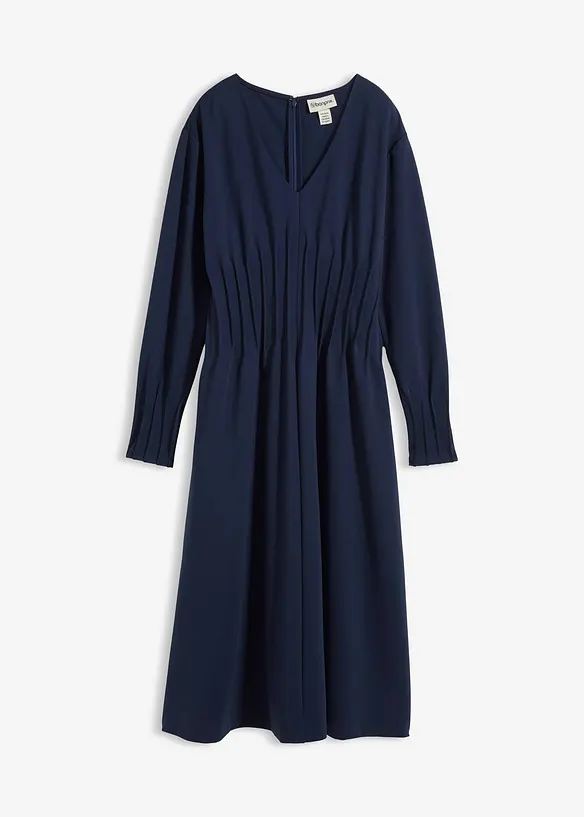 Skön klänning med dekorveck, av viskosmix, bonprix